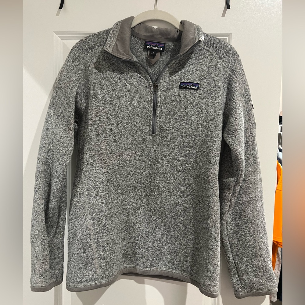 Patagonia Women’s Heathered Gray Quarter Zip-Up Better Sweater